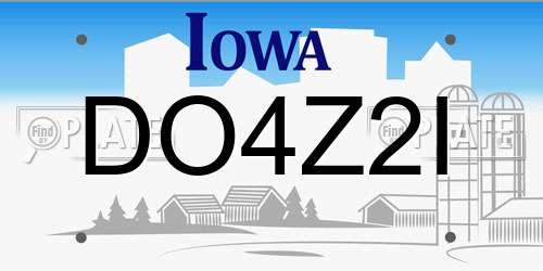 DO4Z2I Iowa License Plate