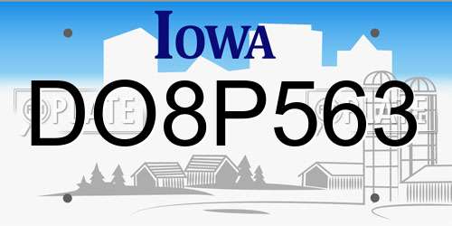 DO8P563 Iowa License Plate