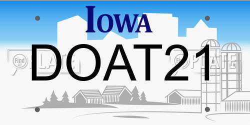 DOAT21 Iowa License Plate