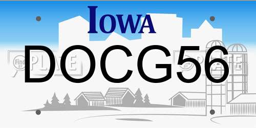 DOCG56 Iowa License Plate