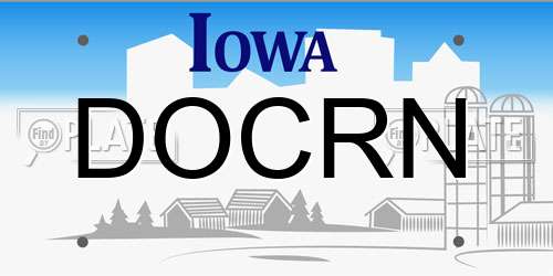 DOCRN Iowa License Plate