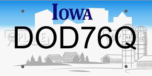 DOD76Q Iowa License Plate