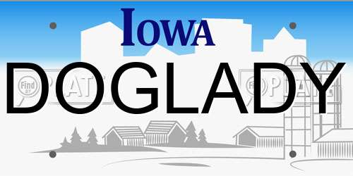 DOGLADY Iowa License Plate