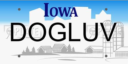 DOGLUV Iowa License Plate