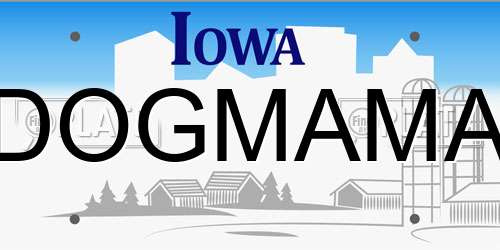 DOGMAMA Iowa License Plate