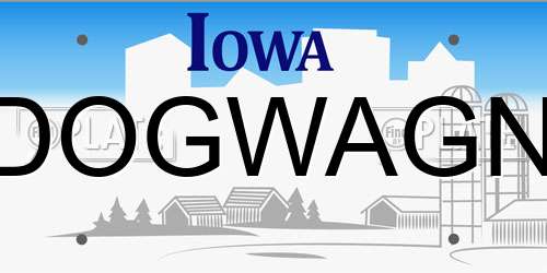 DOGWAGN Iowa License Plate