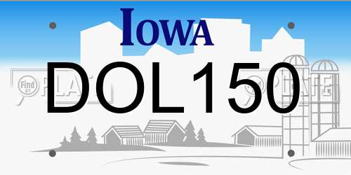 DOL150 Iowa License Plate