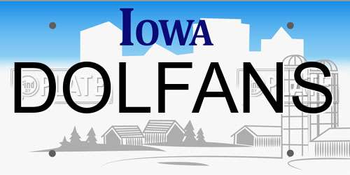 DOLFANS Iowa License Plate