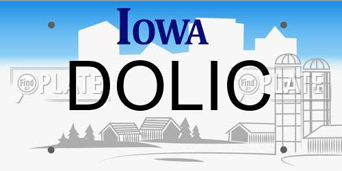 DOLIC Iowa License Plate