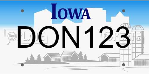 DON123 Iowa License Plate