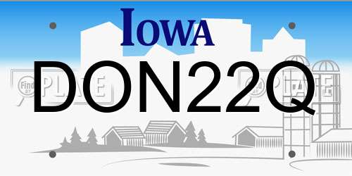 DON22Q Iowa License Plate