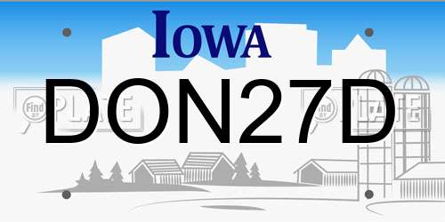 DON27D Iowa License Plate
