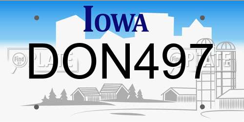 DON497 Iowa License Plate