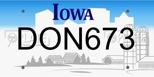 DON673 Iowa License Plate