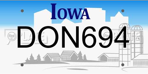 DON694 Iowa License Plate