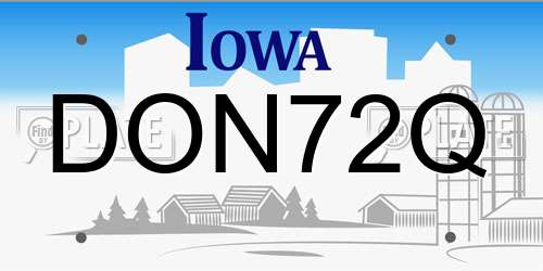 DON72Q Iowa License Plate