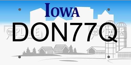 DON77Q Iowa License Plate