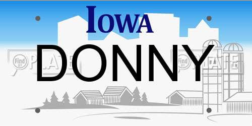 DONNY Iowa License Plate