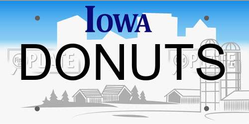 DONUTS Iowa License Plate