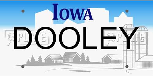 DOOLEY Iowa License Plate