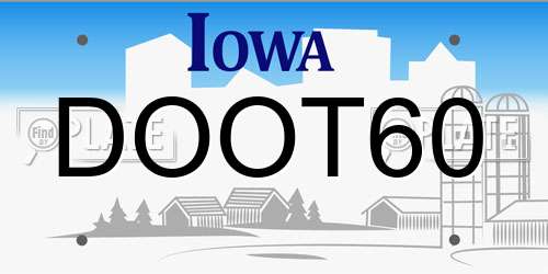 DOOT60 Iowa License Plate