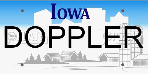 DOPPLER Iowa License Plate