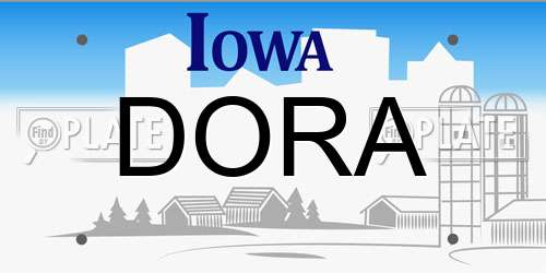 DORA Iowa License Plate