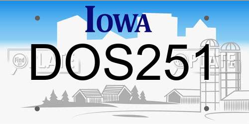 DOS251 Iowa License Plate