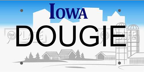 DOUGIE Iowa License Plate