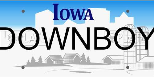 DOWNBOY Iowa License Plate