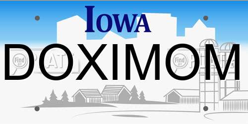 DOXIMOM Iowa License Plate