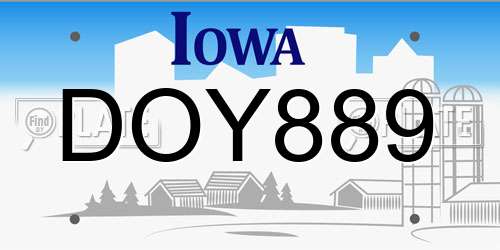 DOY889 Iowa License Plate