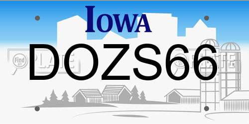 DOZS66 Iowa License Plate