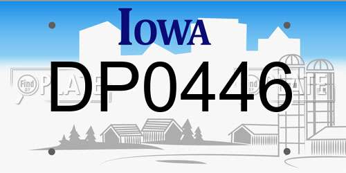 DP0446 Iowa License Plate