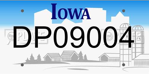 DP09004 Iowa License Plate