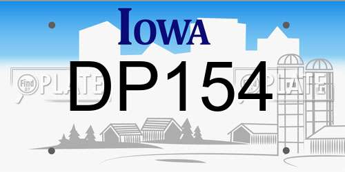 DP154 Iowa License Plate