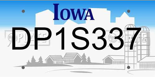 DP1S337 Iowa License Plate