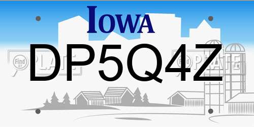 DP5Q4Z Iowa License Plate