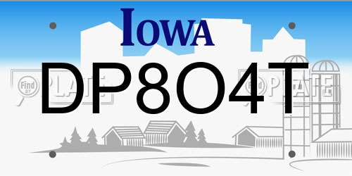 DP8O4T Iowa License Plate
