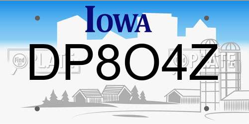 DP8O4Z Iowa License Plate