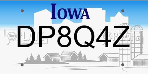 DP8Q4Z Iowa License Plate