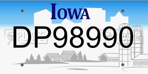 DP98990 Iowa License Plate