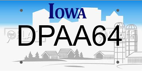 DPAA64 Iowa License Plate