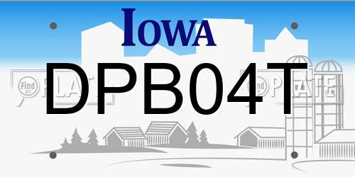 DPB04T Iowa License Plate