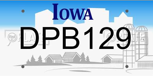 DPB129 Iowa License Plate