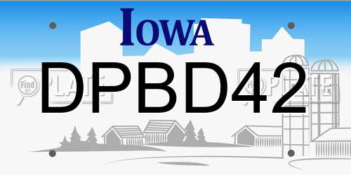 DPBD42 Iowa License Plate