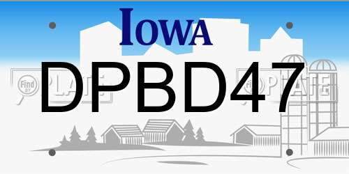 DPBD47 Iowa License Plate