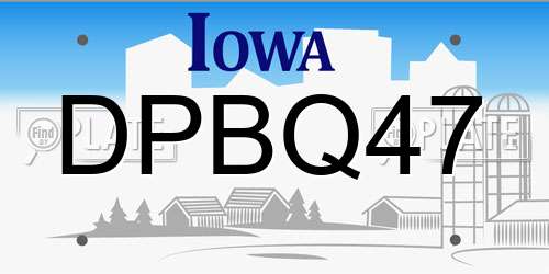 DPBQ47 Iowa License Plate