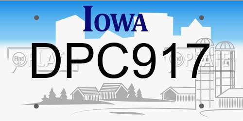 DPC917 Iowa License Plate