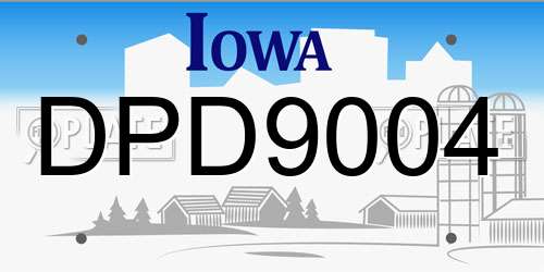 DPD9004 Iowa License Plate